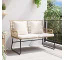 vidaXL Gartenlounge-Set Gartenbank Braun Beige Poly-Rattan Bild 3