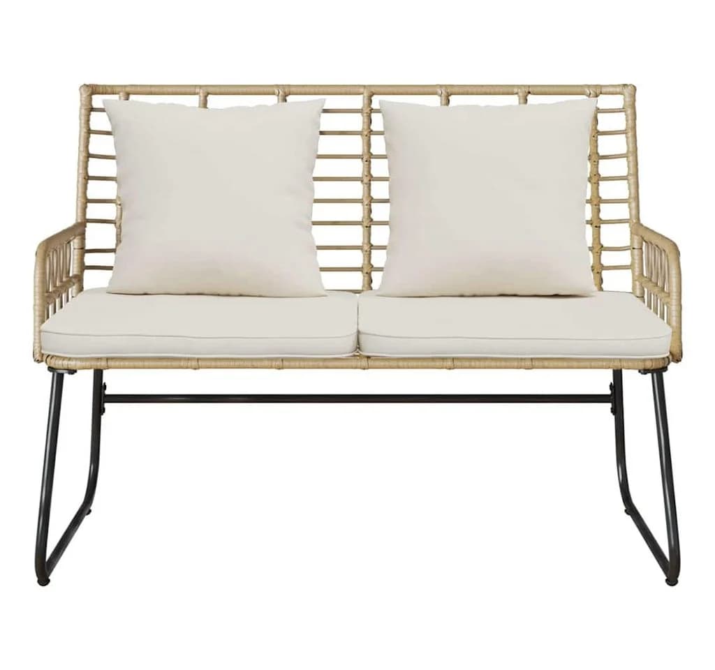 vidaXL Gartenlounge-Set Gartenbank Braun Beige Poly-Rattan - Bild 5