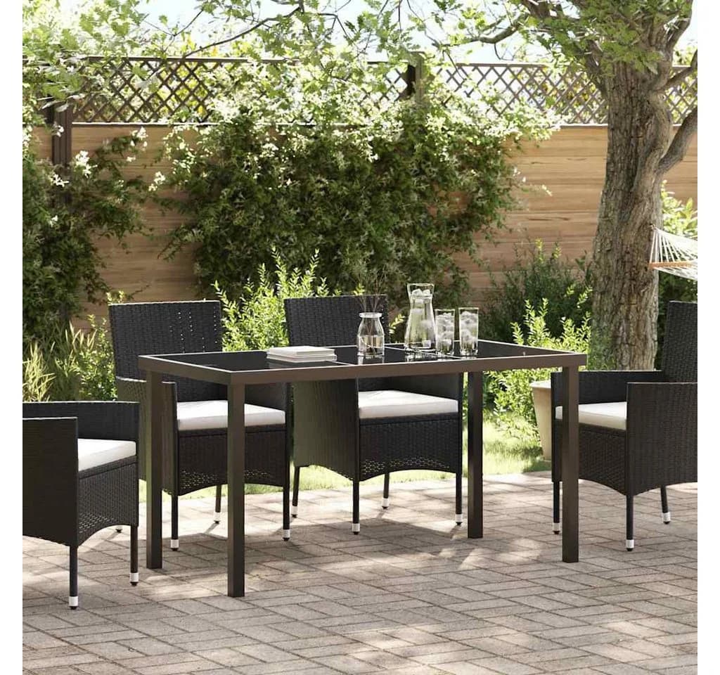 vidaXL Gartentisch Schwarz Metall