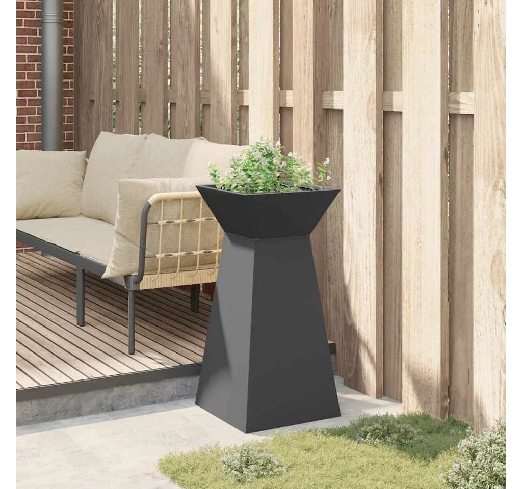 vidaXL Blumentopf Säulen Pflanzer Schwarz Moderner Gartenpfeiler - Bild 4