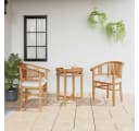 vidaXL Gartenstuhl Massivholz Braun mit Kissen Bild 1