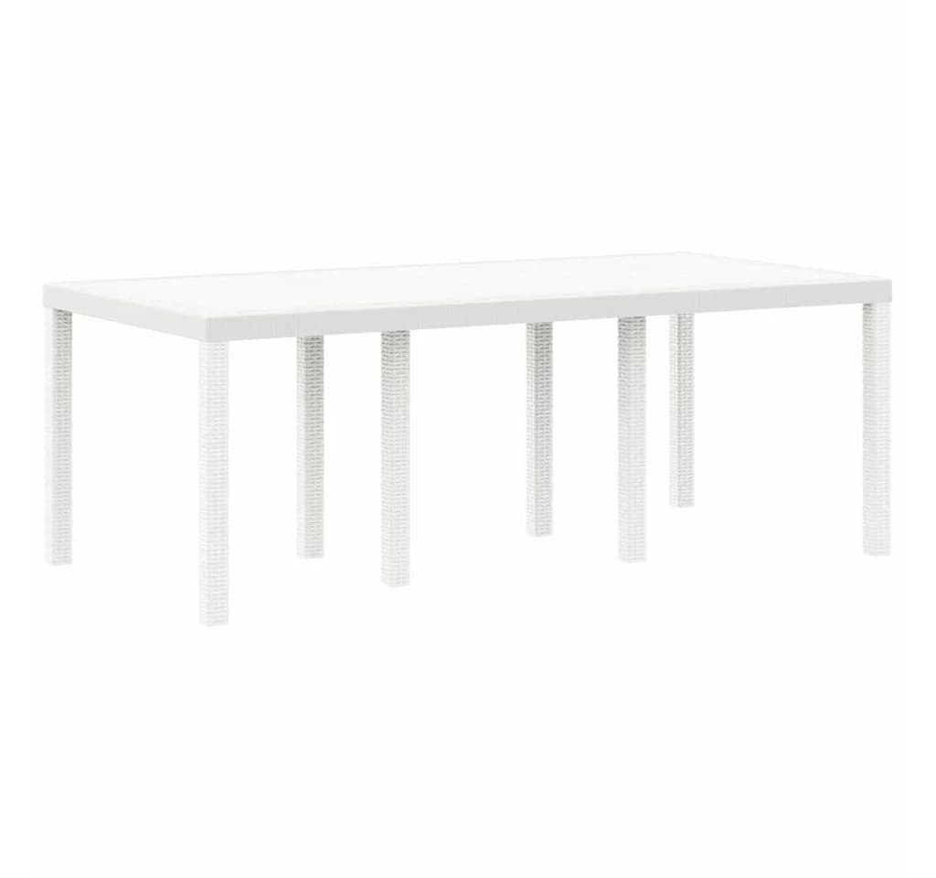 vidaXL Gartentisch Weiß Poly-Rattan - Bild 2