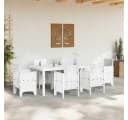 vidaXL Gartentisch Weiß Poly-Rattan Bild 3
