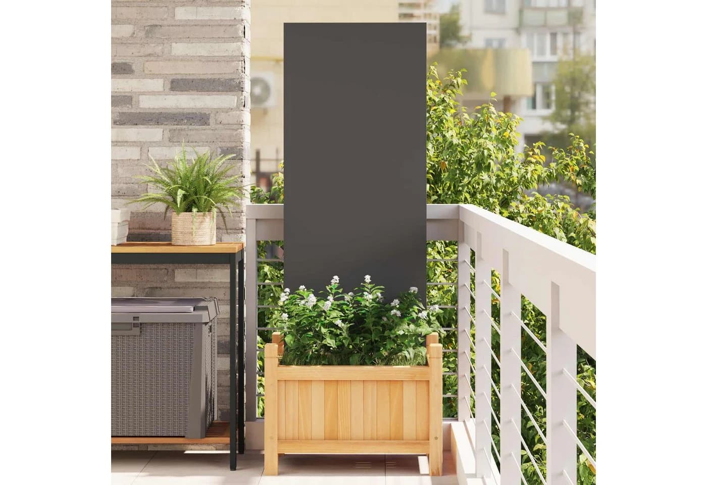 vidaXL Garten Sichtschutz-Leinwand Schwarz