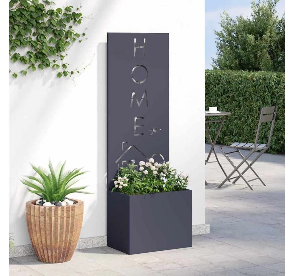 vidaXL Sichtschutz Stahl Anthrazit Dekorative Einlagen Garten - Bild 4