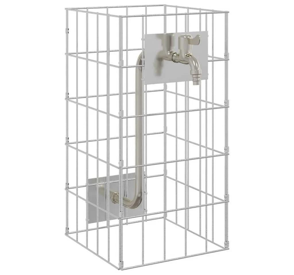 vidaXL Bewässerungssystem Gabionen Wasserhahn Silber Edelstahl - Bild 2