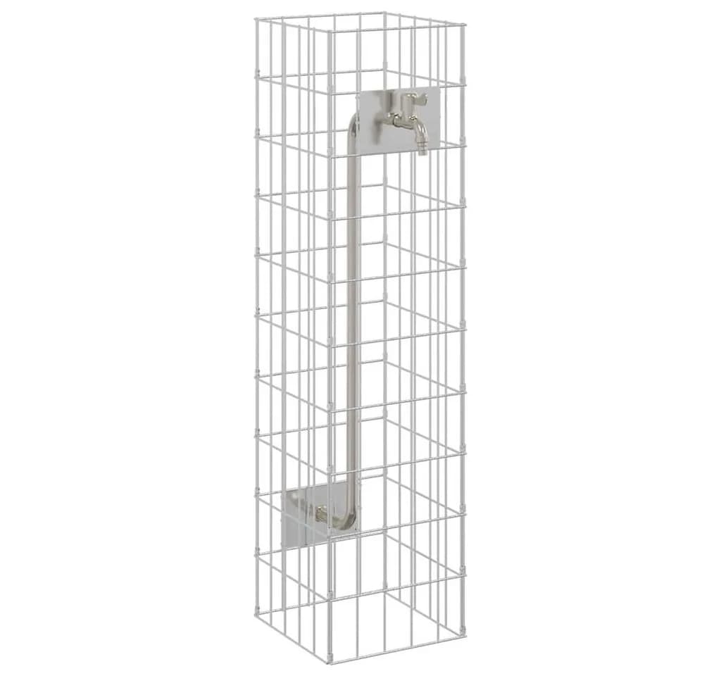 vidaXL Gabionen Wasserhahn Edelstahl Silber 25x25x100 cm - Bild 2
