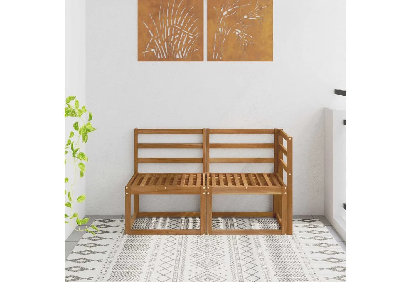 vidaXL Outdoor Sofaelement Massivholz Natur Modular