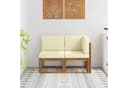 vidaXL Outdoor Sofa Set Mittel- und Ecksofa mit Kissen Massivholz Bild 1