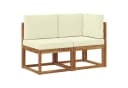vidaXL Outdoor Sofa Set Mittel- und Ecksofa mit Kissen Massivholz Bild 2