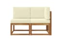 vidaXL Outdoor Sofa Set Mittel- und Ecksofa mit Kissen Massivholz Bild 3