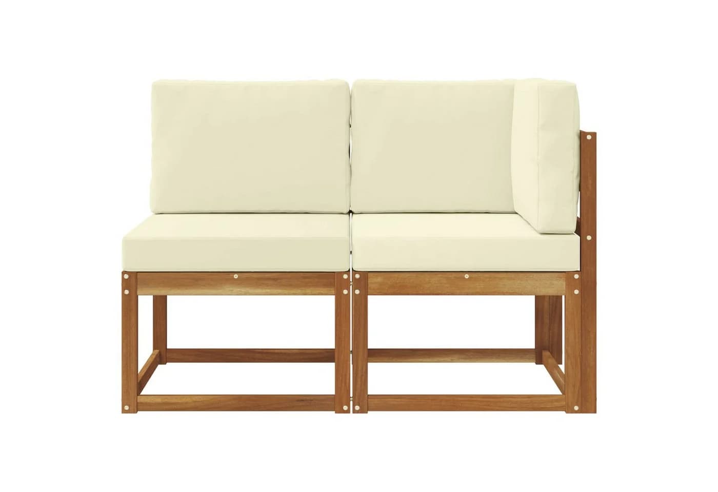 vidaXL Outdoor Sofa Set Mittel- und Ecksofa mit Kissen Massivholz - Bild 3