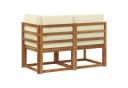 vidaXL Outdoor Sofa Set Mittel- und Ecksofa mit Kissen Massivholz Bild 5