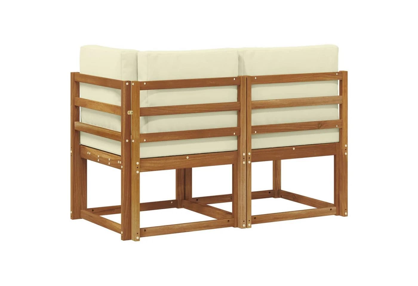 vidaXL Outdoor Sofa Set Mittel- und Ecksofa mit Kissen Massivholz - Bild 5
