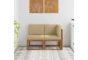 vidaXL Outdoor Sofa Set Mittel- und Ecksofa mit Kissen Massivholz Beige Bild 1