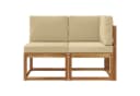 vidaXL Outdoor Sofa Set Mittel- und Ecksofa mit Kissen Massivholz Beige Bild 3