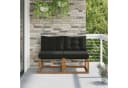 vidaXL Sofaelement 2 Stück Outdoor Mittelsofa Schwarz Massivholz Bild 1