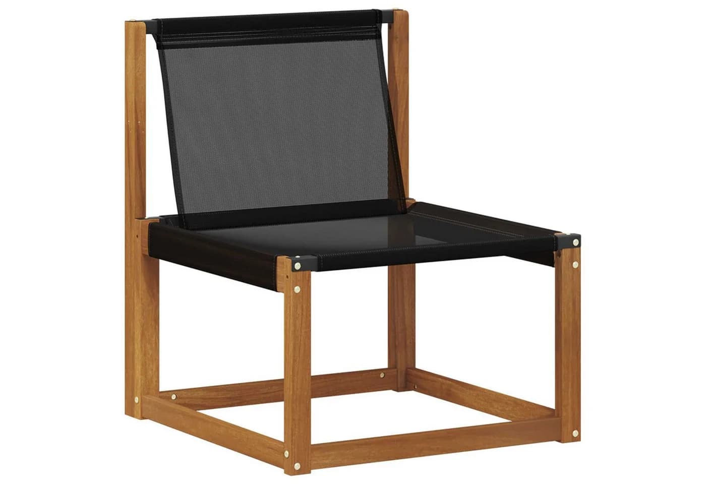 vidaXL Sofaelement 2 Stück Outdoor Mittelsofa Schwarz Massivholz - Bild 3