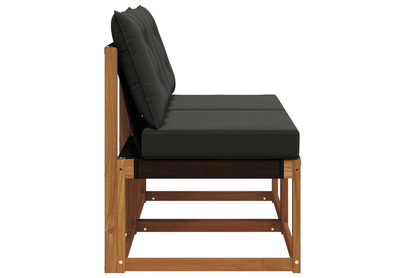 vidaXL Sofaelement 2 Stück Outdoor Mittelsofa Schwarz Massivholz - Bild 5