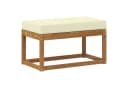 vidaXL Sofaelement Outdoor Hockerbank mit Kissen Natur und Creme Bild 2