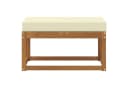 vidaXL Sofaelement Outdoor Hockerbank mit Kissen Natur und Creme Bild 3