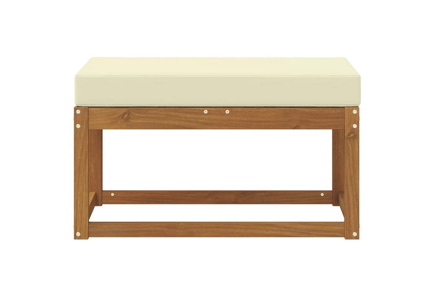 vidaXL Sofaelement Outdoor Hockerbank mit Kissen Natur und Creme - Bild 3