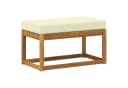 vidaXL Sofaelement Outdoor Hockerbank mit Kissen Natur und Creme Bild 5