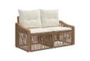 vidaXL Garten-Sofa 2-Sitzer Beige Poly-Rattan mit Kissen Bild 2
