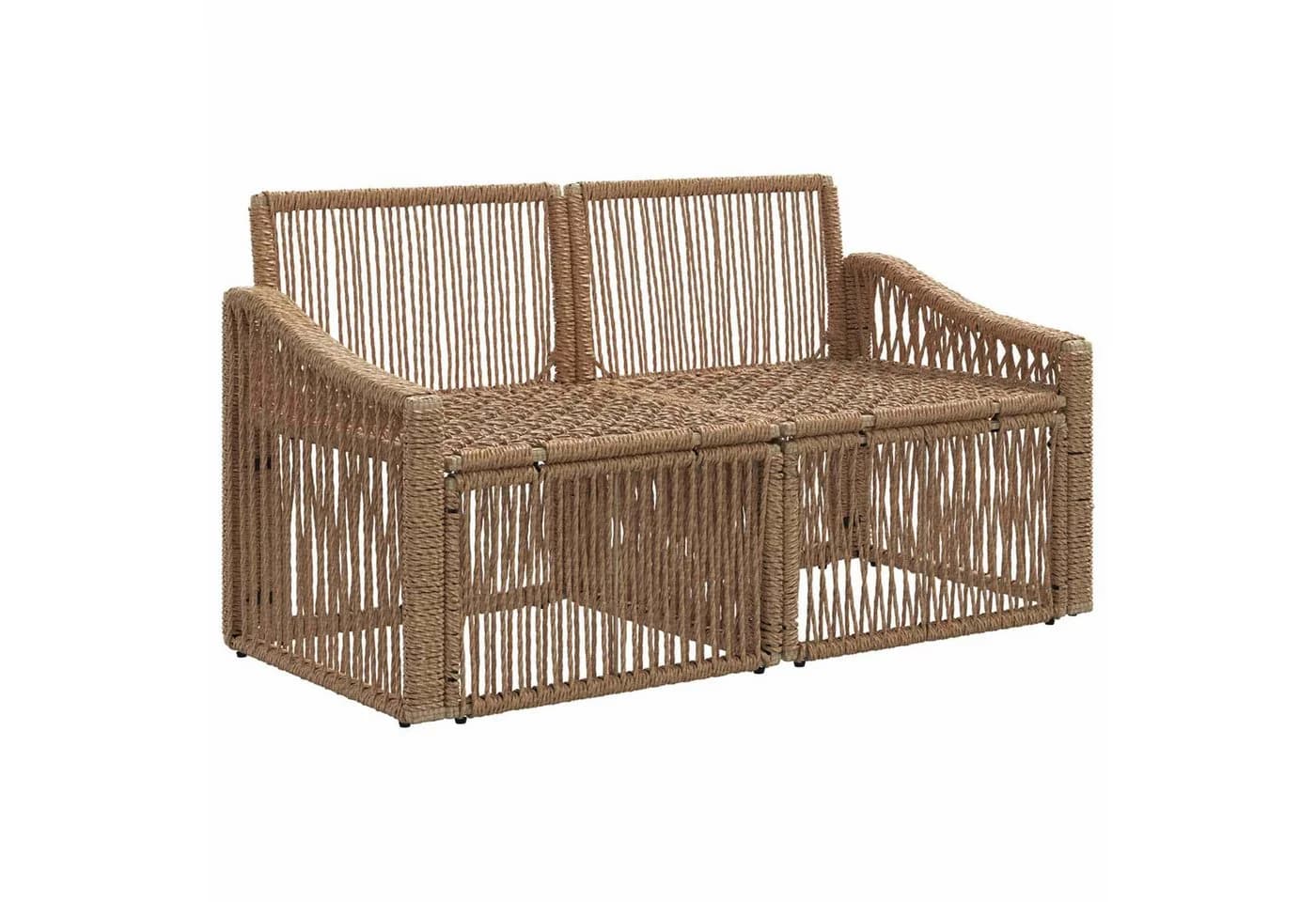 vidaXL Garten-Sofa 2-Sitzer Beige Poly-Rattan mit Kissen - Bild 3