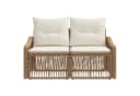 vidaXL Garten-Sofa 2-Sitzer Beige Poly-Rattan mit Kissen Bild 4