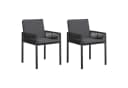 vidaXL Gartenstuhl 6-tlg. Schwarz/Dunkelgrau Poly-Rattan mit Kissen Bild 2