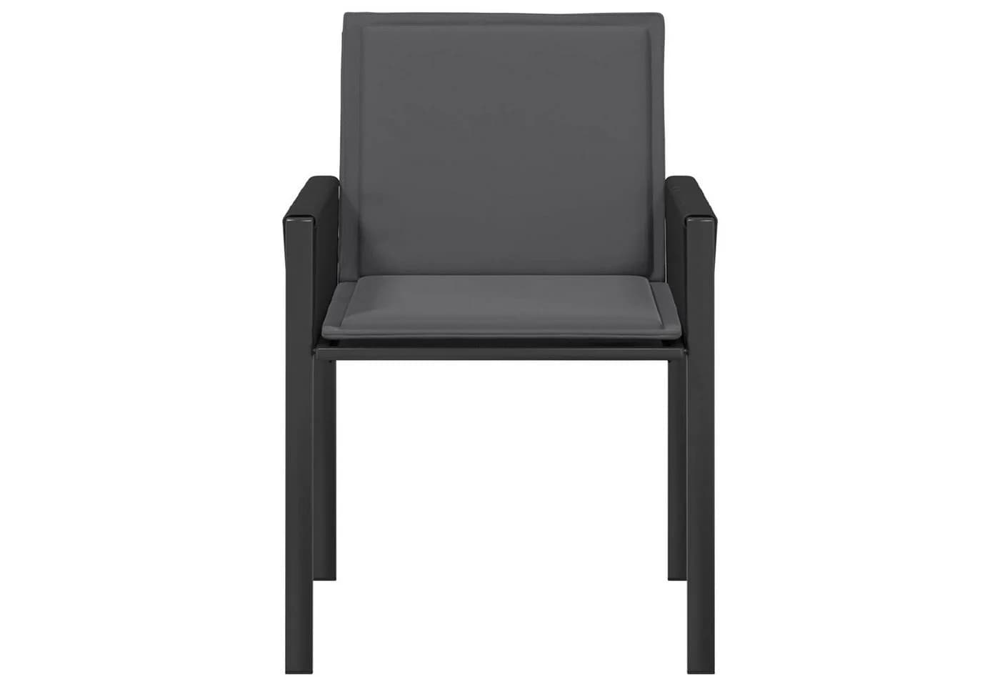 vidaXL Gartenstuhl 6-tlg. Schwarz/Dunkelgrau Poly-Rattan mit Kissen - Bild 4