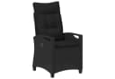 vidaXL Verstellbarer Gartenstuhl mit Klapptisch Schwarz Poly-Rattan Bild 2