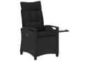 vidaXL Verstellbarer Gartenstuhl mit Klapptisch Schwarz Poly-Rattan Bild 3