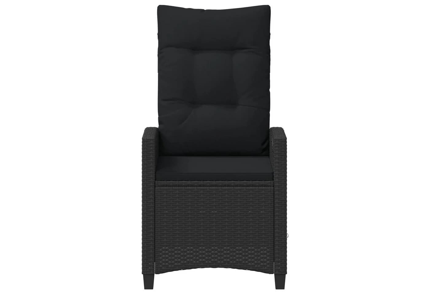 vidaXL Verstellbarer Gartenstuhl mit Klapptisch Schwarz Poly-Rattan - Bild 5