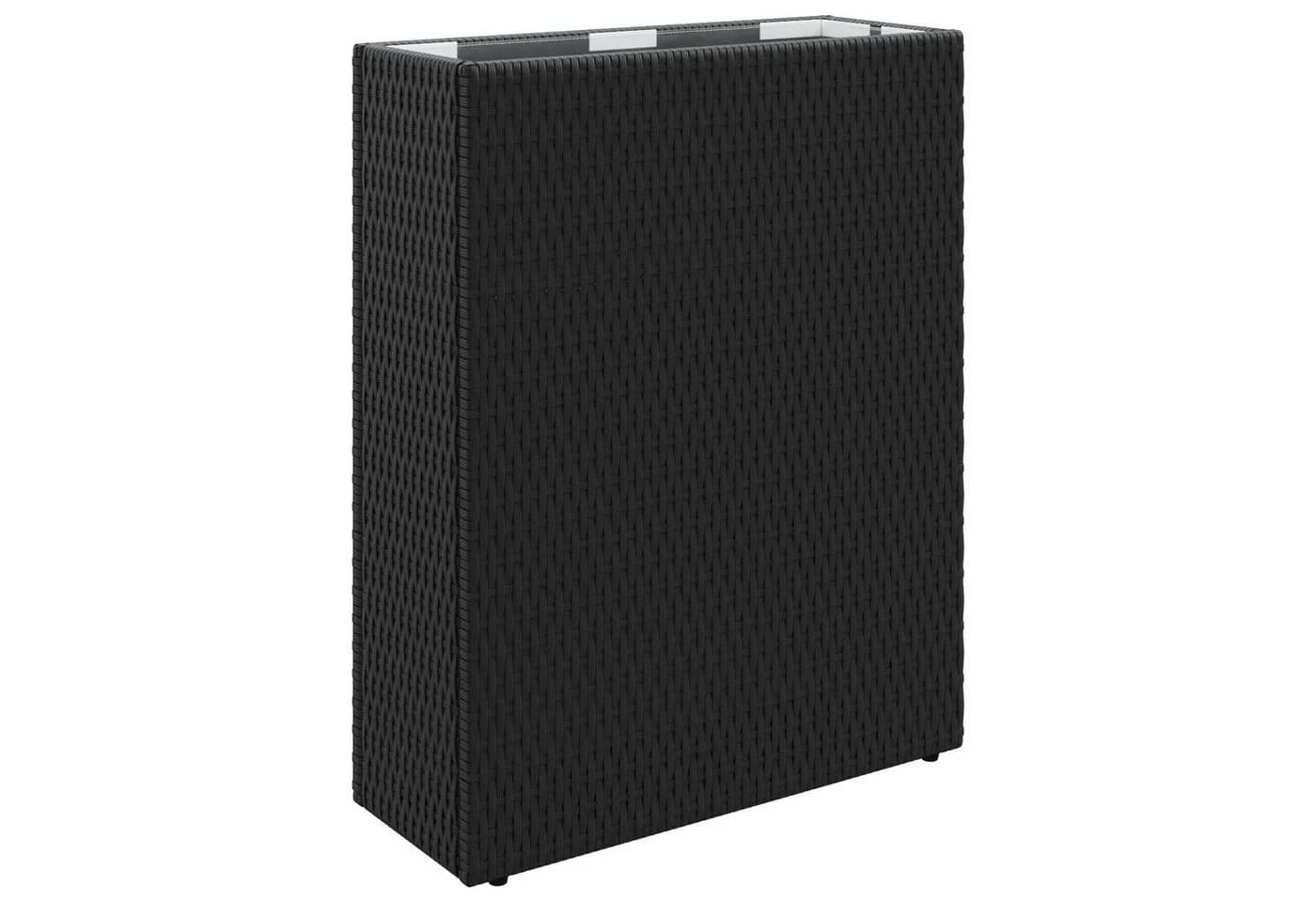 vidaXL Hoher Pflanzkübel Schwarz Poly-Rattan - Bild 2