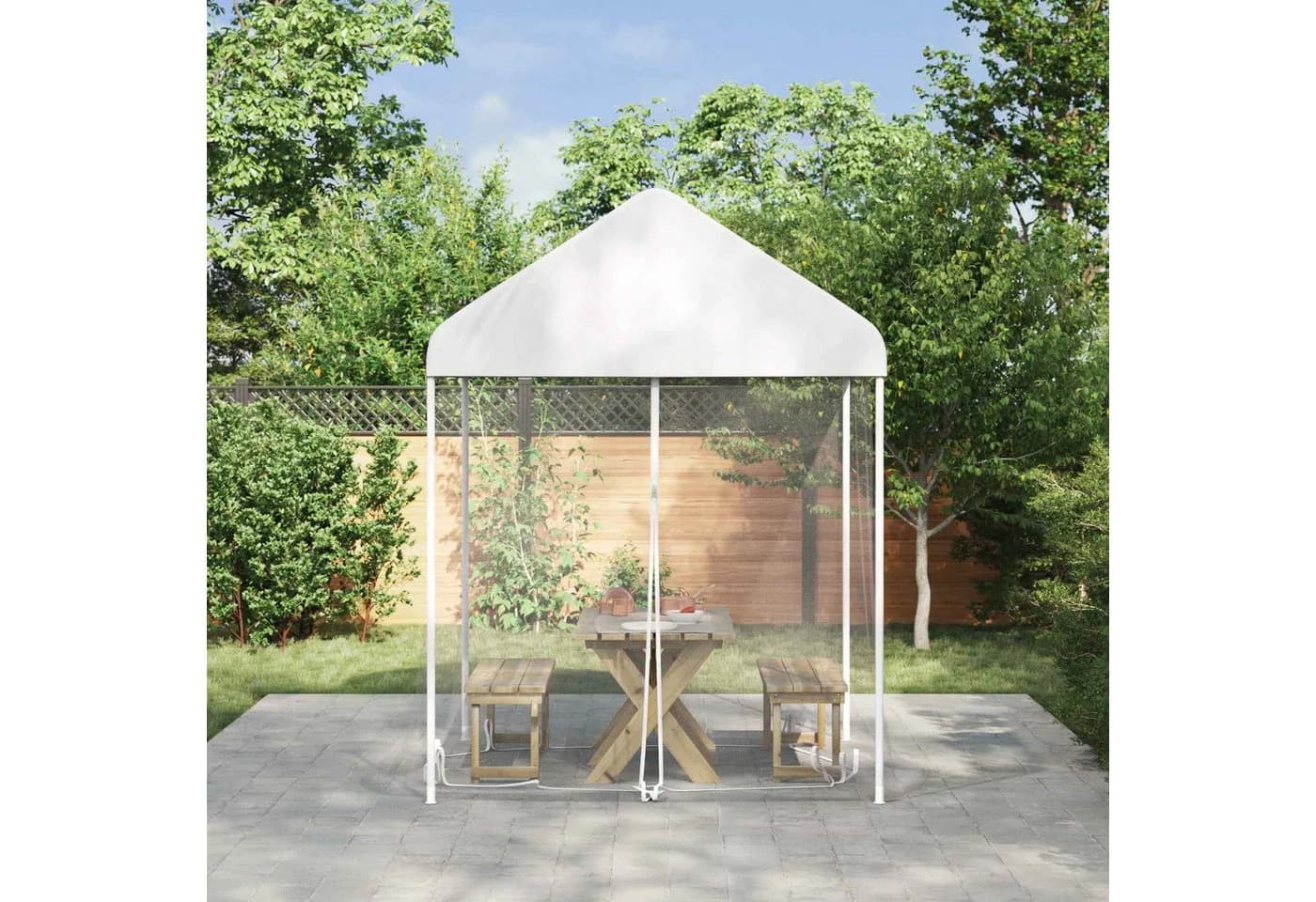 vidaXL Moskitonetz für Pavillon 2x2x2m Weiß Polyester