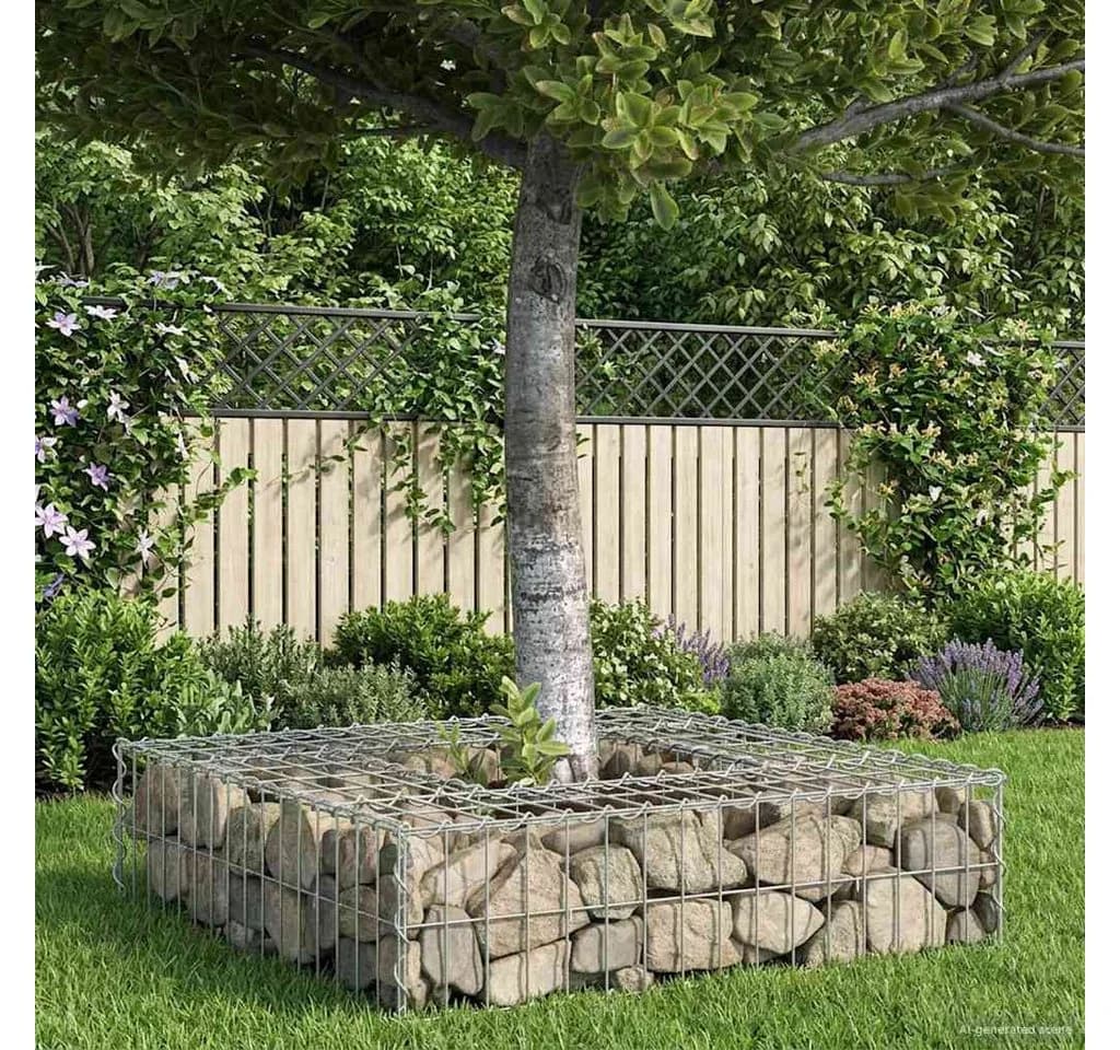 vidaXL Gabionen-Hochbeet Silber Verzinkter Stahl