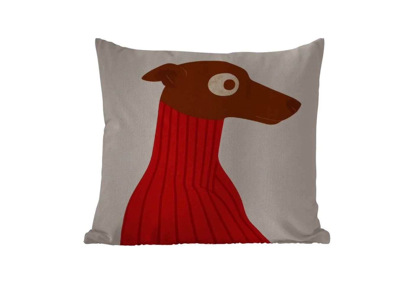 MuchoWow Dekokissen Hund Silhouette Rot Outdoor 40x40 cm - Bild 2