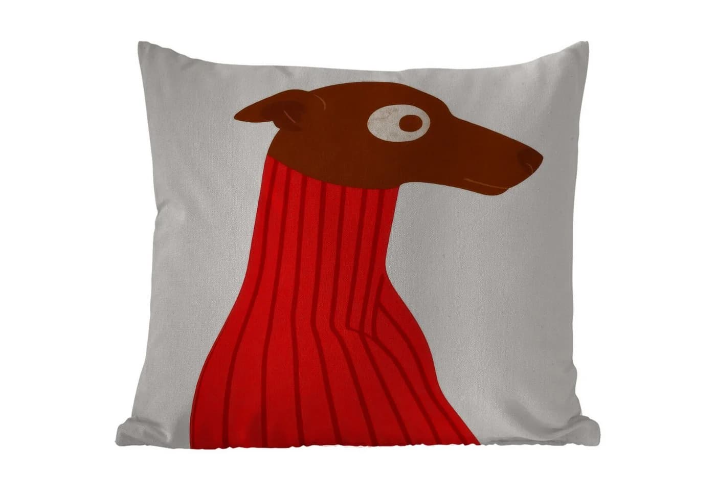 MuchoWow Dekokissen Hund Silhouette Rot Outdoor 40x40 cm - Bild 5