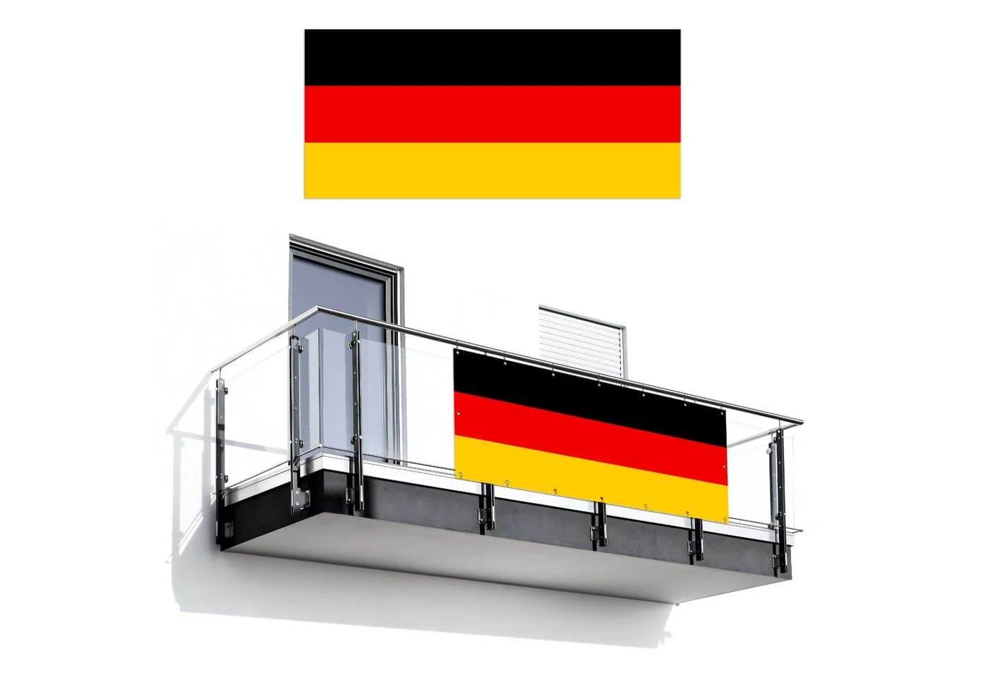 MuchoWow Balkonsichtschutz Deutsche Flagge PVC Windschutz - Bild 2