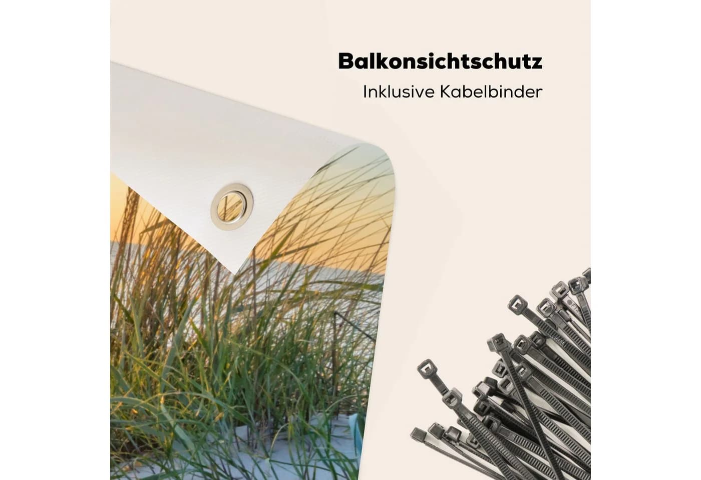 MuchoWow Balkonsichtschutz Strand Design PVC Windschutz - Bild 5