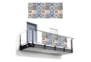 MuchoWow Balkonsichtschutz Abstraktes Blumenmuster Bunt PVC Bild 2