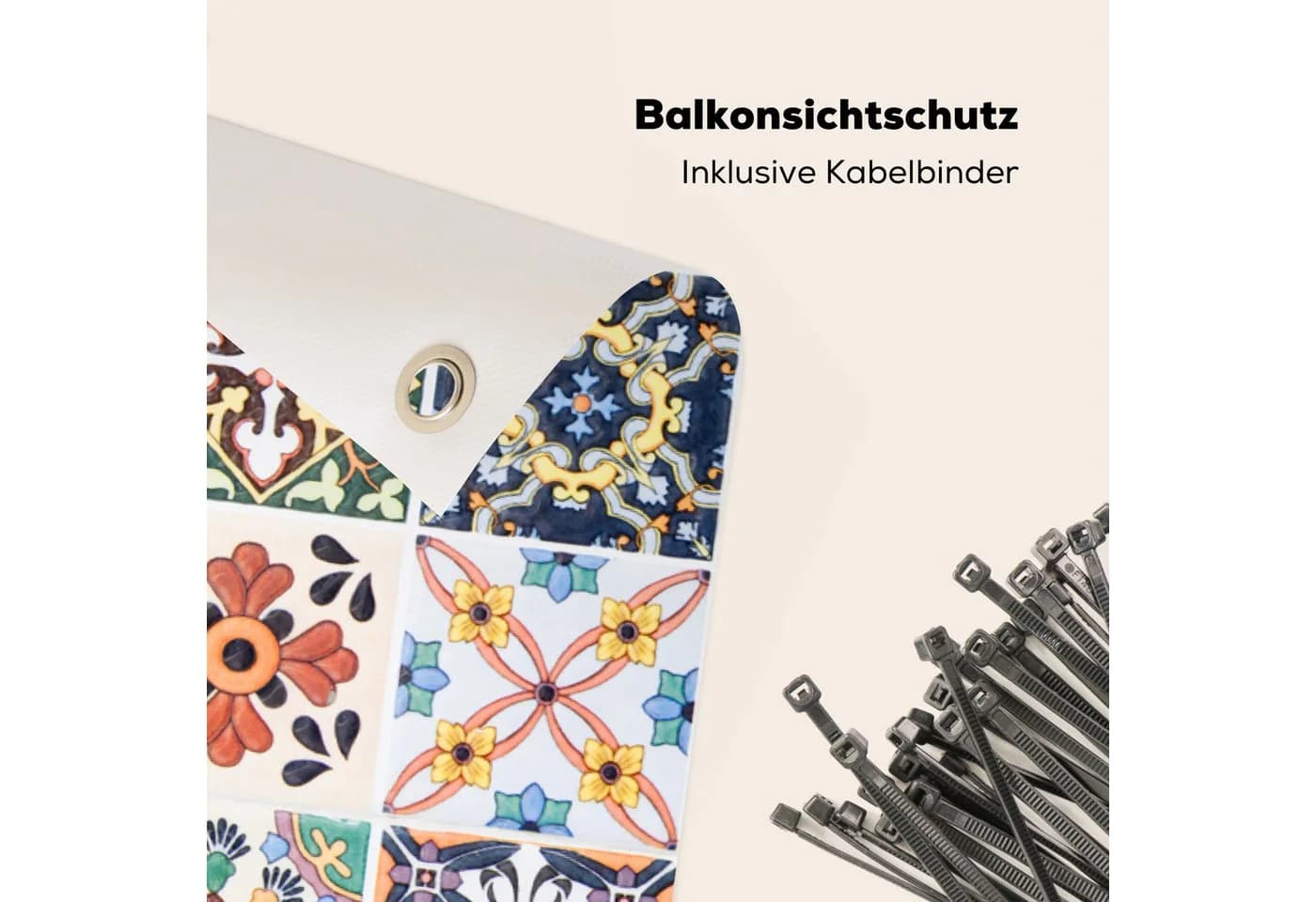 MuchoWow Balkonsichtschutz Abstraktes Blumenmuster Bunt PVC - Bild 5