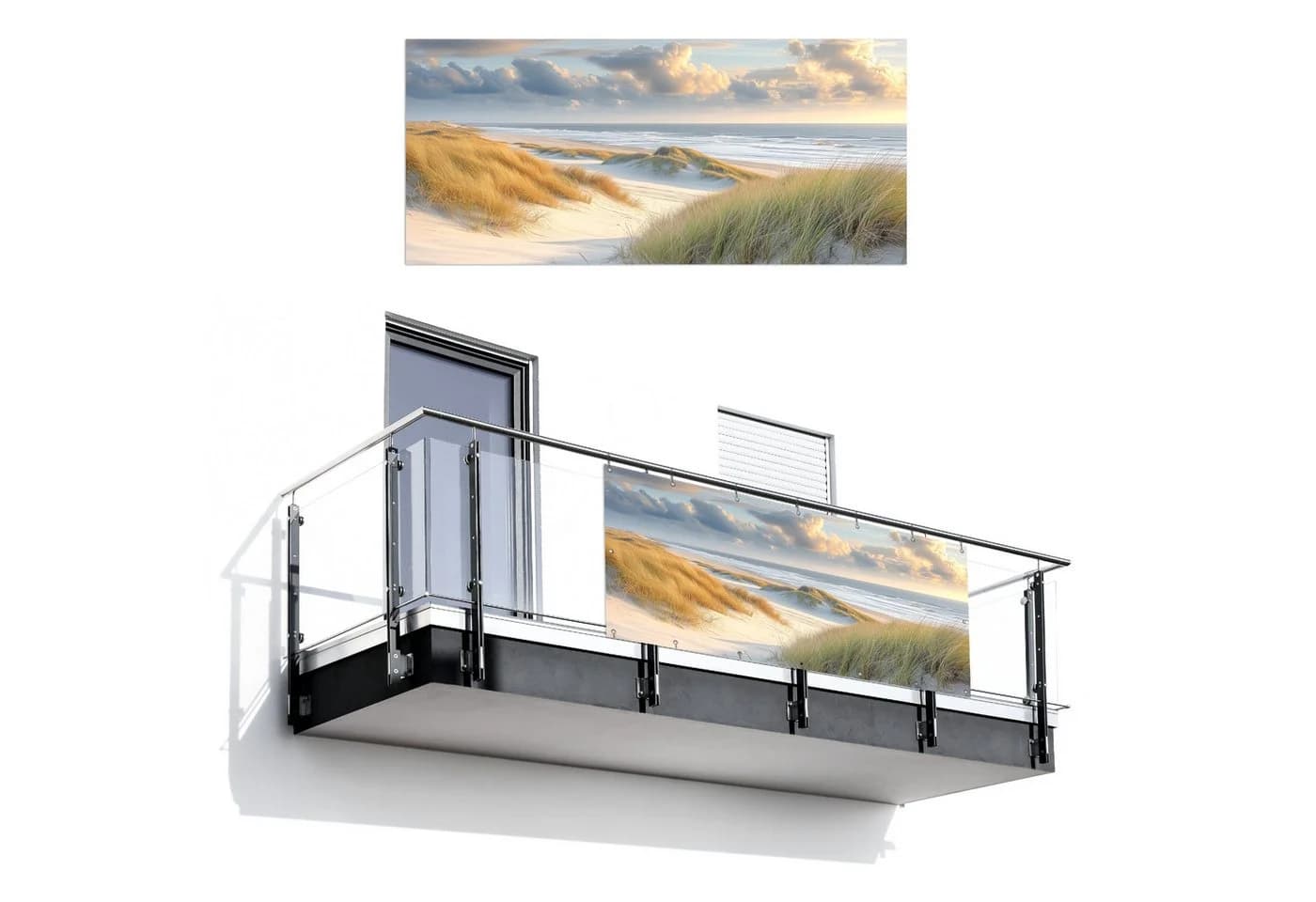 MuchoWow Balkonsichtschutz Dünen PVC Windschutz - Bild 2