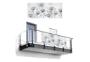 MuchoWow Balkonsichtschutz Grau Mohnblumen Schmetterlinge PVC Bild 2