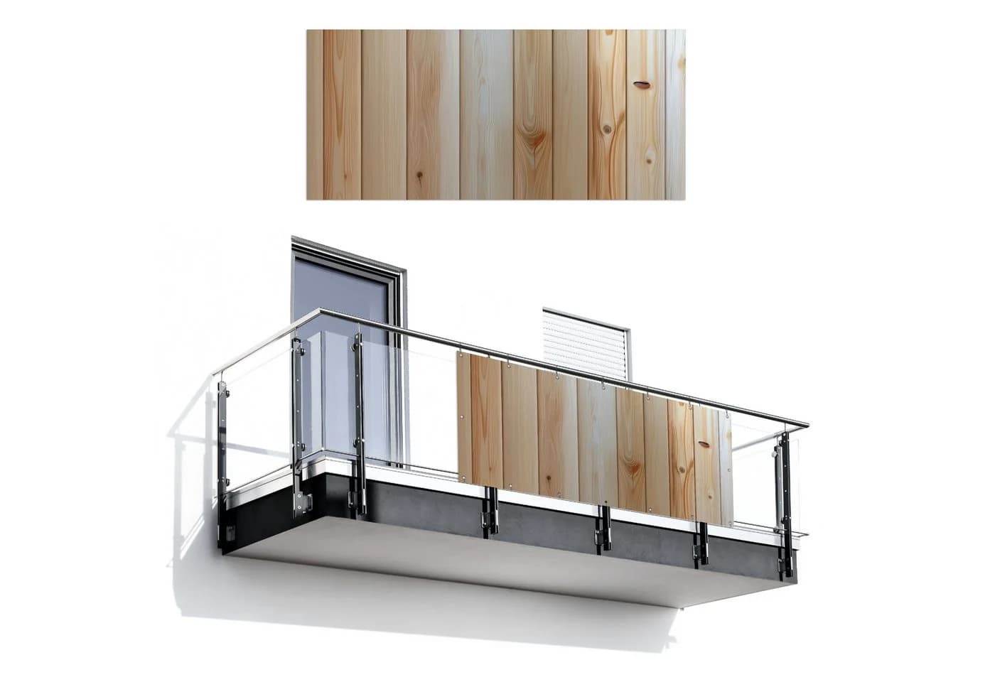 MuchoWow Balkonsichtschutz PVC Beige Holzoptik Windschutz - Bild 2
