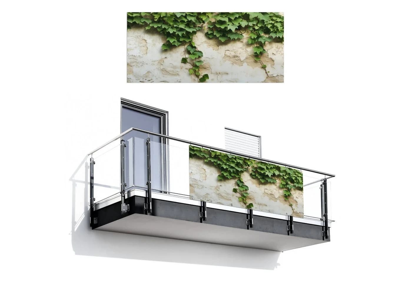 MuchoWow Balkonsichtschutz Efeu Grün PVC Windschutz - Bild 2