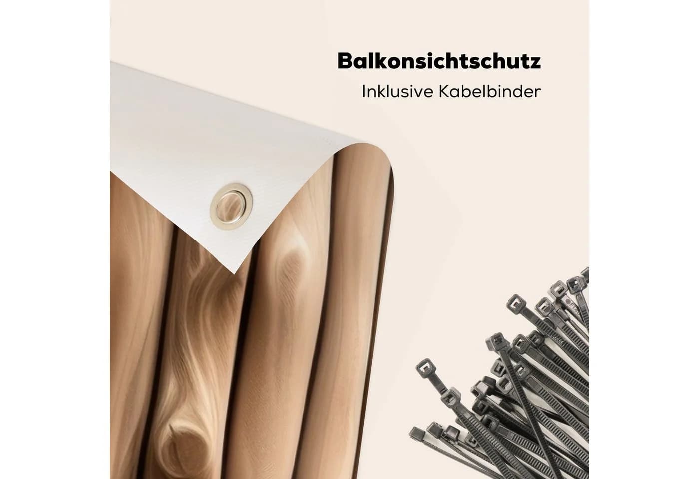 MuchoWow Balkonsichtschutz Hellbraun PVC Holzmuster - Bild 5