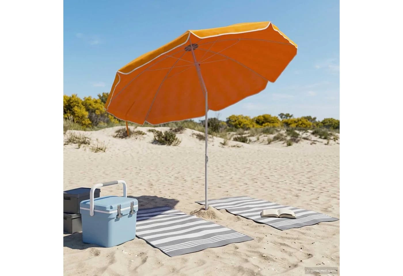vidaXL Garten-Sonnenschirm 160 cm Orange Polyester - Bild 3